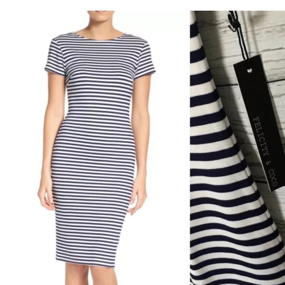 Felicity & Coco Navy Striped Dress